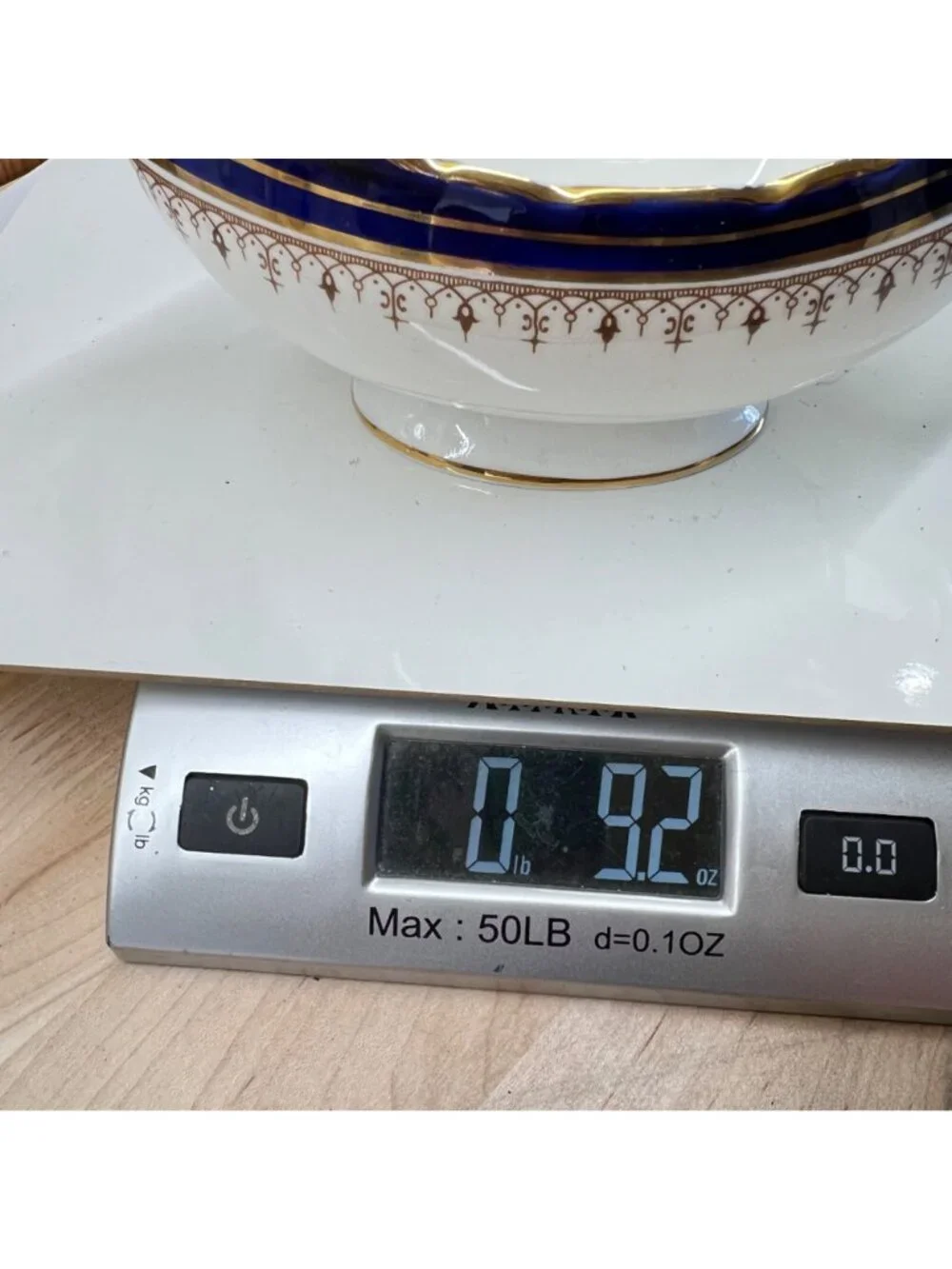 Aynsley Leighton Wavy Edge Cobalt Blue Sauce Boat Bone China Gold Trim